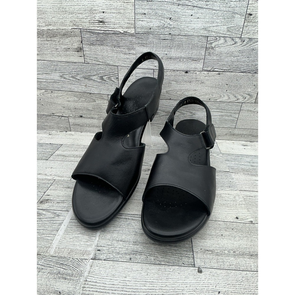 SAS Tripad Comfort Shoes Womens Size‎ 10 Narrow Black Leather Sandals Made USA
